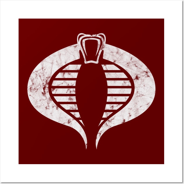 Distressed Chrome Cobra Snake Wall Art by Hanzo